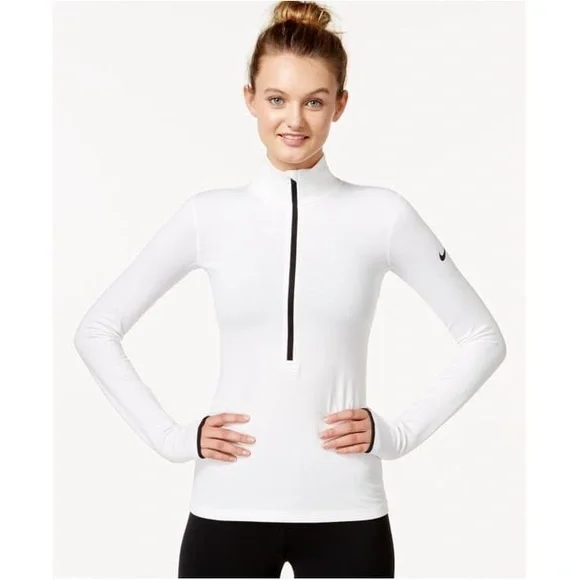 Nike Women's White Zip-Up Sweatshirt - Picture 1 of 4